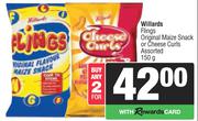 Willards Flings Original Maize Snack Or Cheese Curls Assorted-For 2 x 150g