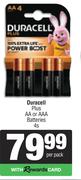 Duracell Plus AA Or AAA Batteries-4s Per Pack
