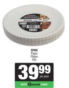 Spar Paper Plates-50s Per Pack