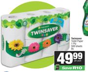 Twinsaver Toilet Rolls 1 Ply White-8s Per Pack