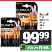 Duracell Plus Batteries AA Or AAA-4s