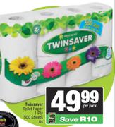 Twinsaver Toilet Tissue 1-Ply (500 Sheets)-8 Per Pack