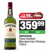 Jameson Triple Distilled Blended Irish Whisky-750ml