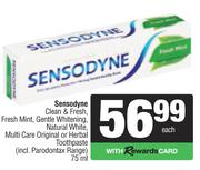 Sensodyne Clean & Fresh,Mint,Gentle Whitening,NL White,Multi Care Original Or Herbal Toothpaste-75ml