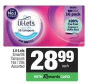 Lil-Lets Smartfit Tampons Assorted-16s/20s
