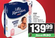Spar Little Munchkin Diapers Small, Medium, Large, Xtra Large-Per Pack