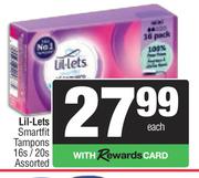 Lil Lets Smartfit Tampons Assorted-16s/20s