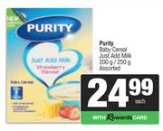 Purity Baby Cereal Just Add Milk Assorted-200g/250g