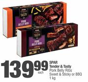 Spar Tender & Tasty Pork Belly Ribs Sweet & Sticky Or BBQ-1Kg