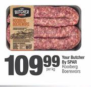 Your Butcher By Spar Rooiberg Boerewors-Per Kg