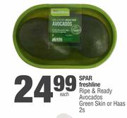 Spar Freshline Ripe & Ready Avocados Green Skin Or Haas-2s Each