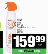 Spar Sola SPF50 Sun Protection Lotion Spray-200ml Each