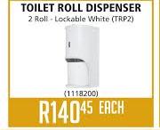 Toilet Roll Dispenser 2 Roll Lockable White TRP2