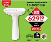 Verona White Basin & Pedestal Combo-Each
