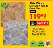 Matt Outside A Grade Floor Tiles-500mm x 500mm Per Sqm