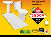 Bella White 7 Piece Front Flush Bathroom Set-Per Set