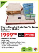 Khanya Natural A-Grade Wood Look Floor Tile Combo 5 Boxes 12.60 Sqm (Matt)-500 x 500mm