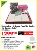 Busang Ivory A Grade Matt Floor Tile Combo 4 Boxes 9.8 Sqm-350 x 350mm