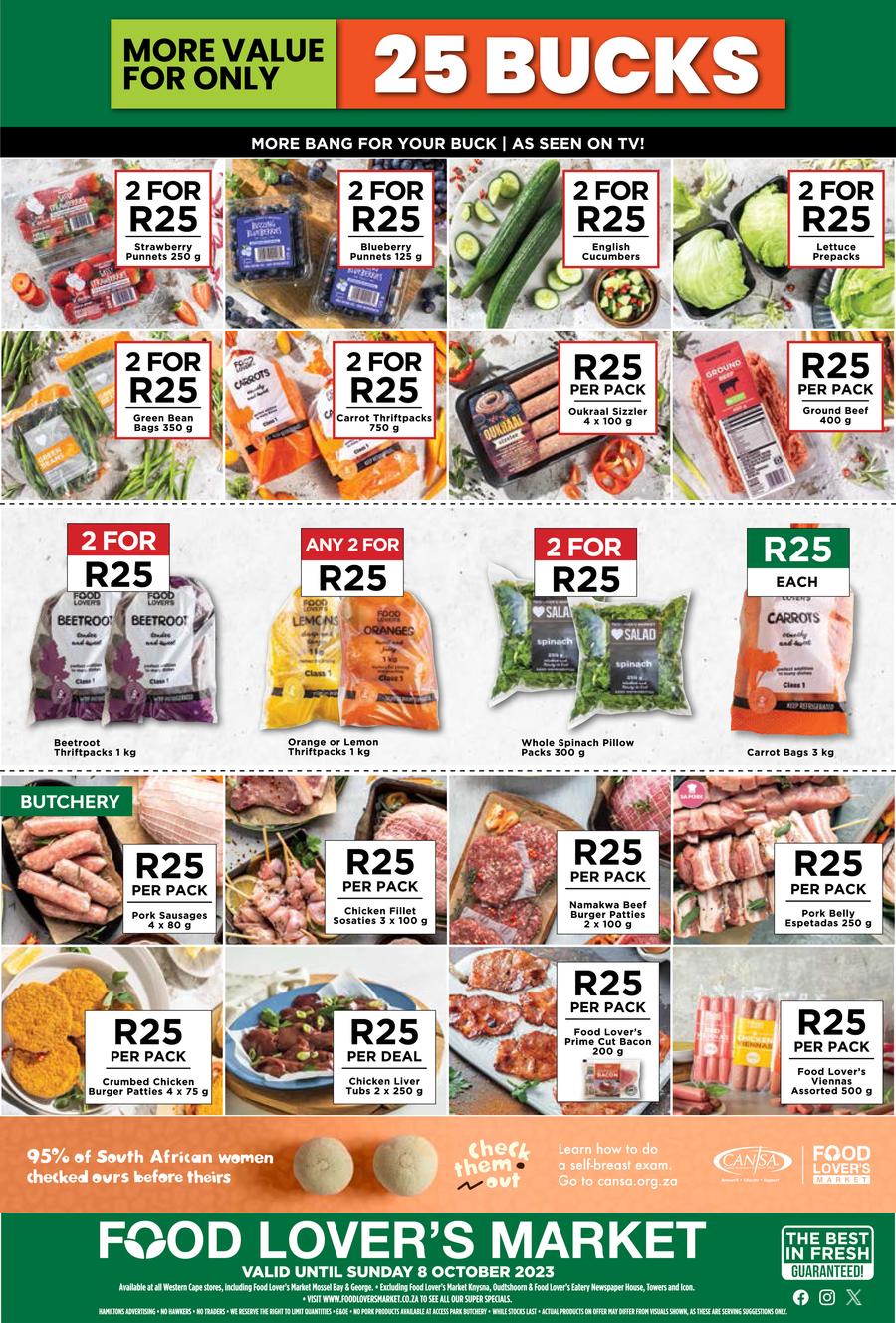 Food Lover's Market Western Cape : 25 Bucks (2 October - 8