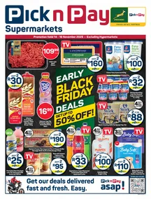Pick n Pay Western Cape : Early Black Friday Specials (14 November - 16 November 2025)