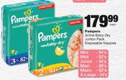 Pampers Active Baby-Dry Jumbo Pack Disposable Nappies-Per Pack