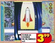 72 Page A4 Scribbler FM/IM/Unruled-Each