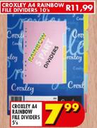 Croxley A4 Rainbow File Dividers-10's