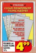 Premier A4 Clear Filing Sleeves-10's