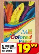 A4 Coloured Project Paper 100 Sheets