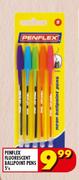 Penflex Fluorescent Ballpoint Pens-5's