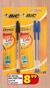 Bic Crystal Ball Point Pens-2's Per Pack