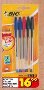 Bic Crystal Xtra Life Ball Point Pens-5's