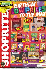 Shoprite Western Cape : Birthday Low Prices To The Max (25 July - 28 July 2024)