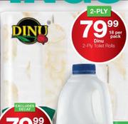 Dinu 2-Ply Toilet Rolls-18's Per Pack