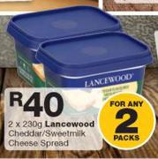 Lancewood Cheddar/ Sweetmilk Cheese Spread-2x230g