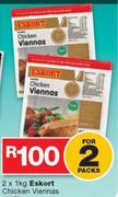 Eskort Chicken Viennas-2x1kg