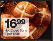 Hot Cross Buns-6's Per Pack