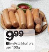 Elim Frankfurters-100g