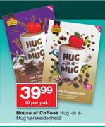 House Of Coffees Hug In A Mug Verskeidenheid-10 Per Pack