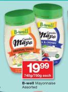B-Well Mayonnaise-740g/ 750g Each