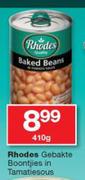 Rhodes Gebakte Boontjies In Tomatiesous-410g