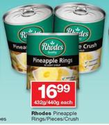 Rhodes Pineapple Rings/ Pieces/ Crush-432g/ 440g Each