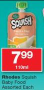 Rhodes Squish Baby Food-110ml Each