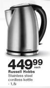 Russell Hobbs 1.8Ltr Stainless Steel Cordless Kettle-Each