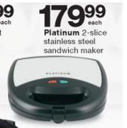 Platinum 2 Slice Stainless Steel Sandwich Maker-Each