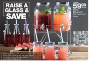 Home Discovery 2 Pack 3Ltr Glass Jar Set With Tap & Stand