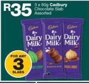 Cadbury Chocolate Slab-3x80g Slabs