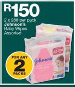 Johnson's Baby Wipes-2x288 Per Pack