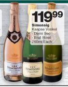 Simonsig Kaapse Vonkel Demi Sec Brut Rose-750ml Each