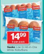 Sasko Low G1 All In One White Rolls/ Buns-6 Per Pack